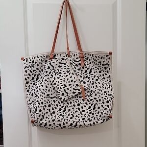 Elegant Black and White Patterned Tote Bag